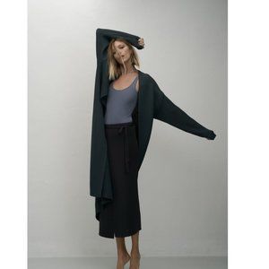 Zara Long Knit Jacket / Open Cardigan Ribbed Navy S